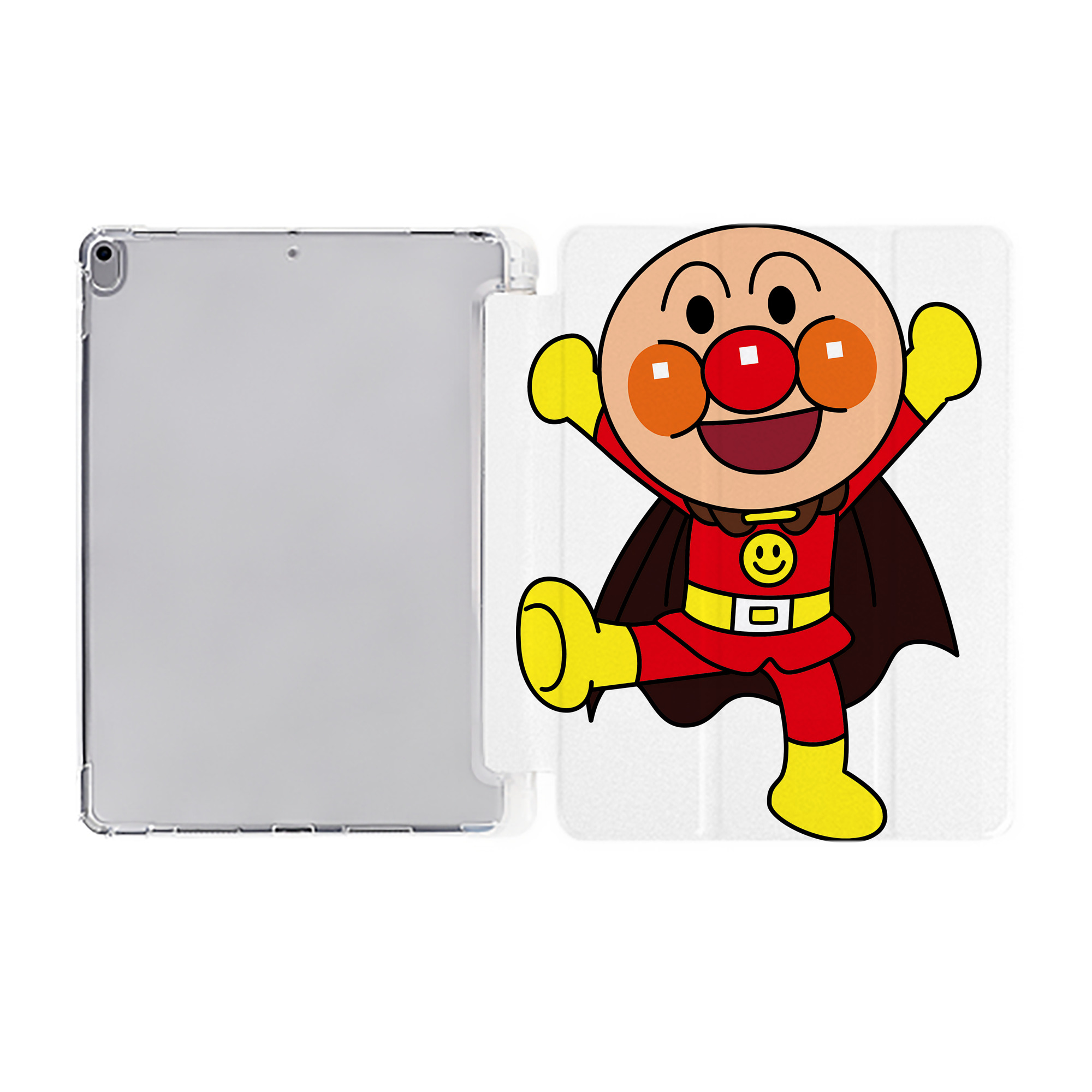 （画像用） アンパンマン Anpanman IPad ケース ペン収納付き 三つ折りスタンド PUレザー×シリコン 対応機種9.5/10.5/10.9インチ